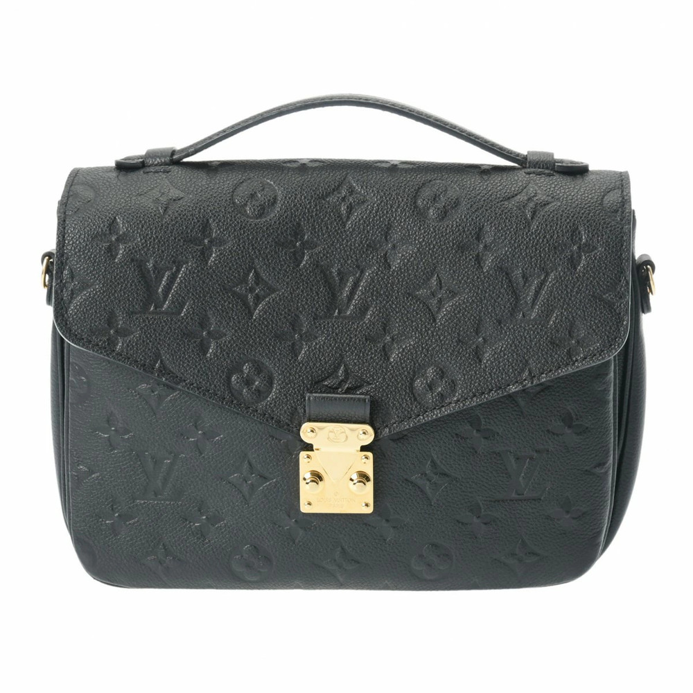 LOUIS VUITTON Monogram Empreinte Pochette Metis Noir Black Leather Handbag
